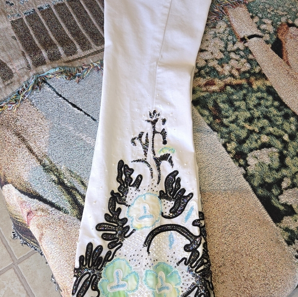 Beaded Boston Proper Pants Sz 4, 15" Waist 31" Inseam. - Picture 3 of 14